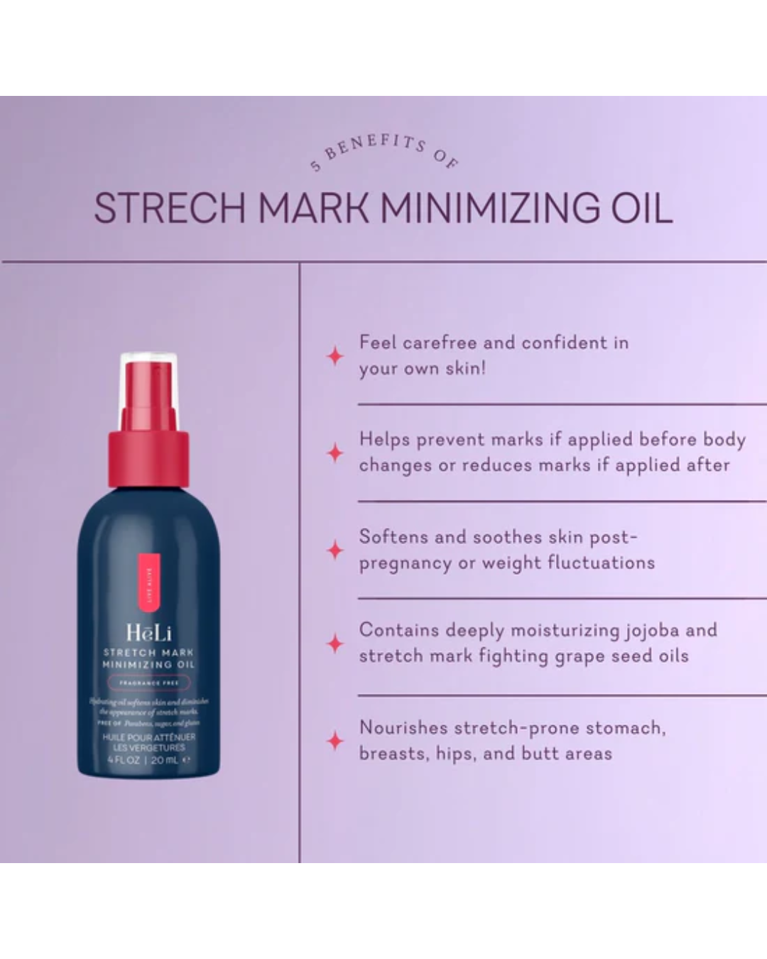 HēLi - Stretch Mark Minimizing Oil - Final Sale