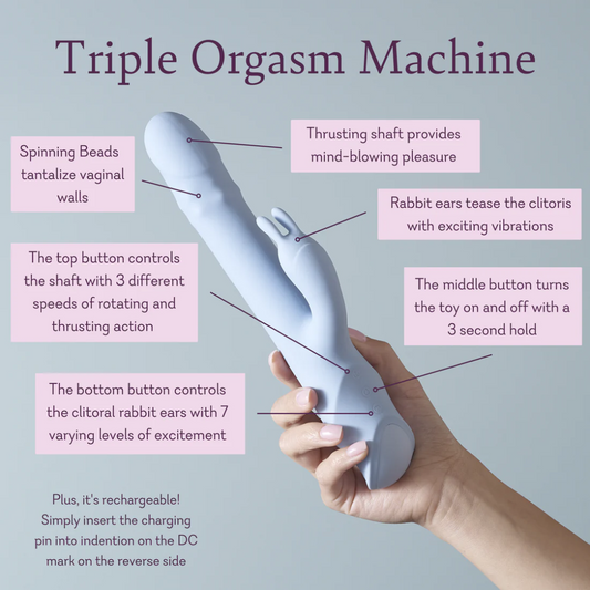 Triple Orgasm Machine Thrusting Dual Action Vibrator