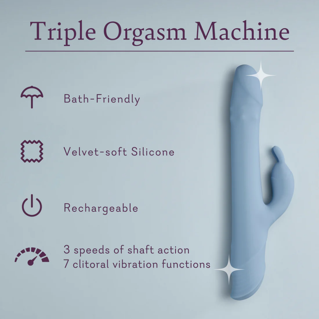 Triple Orgasm Machine Thrusting Dual Action Vibrator