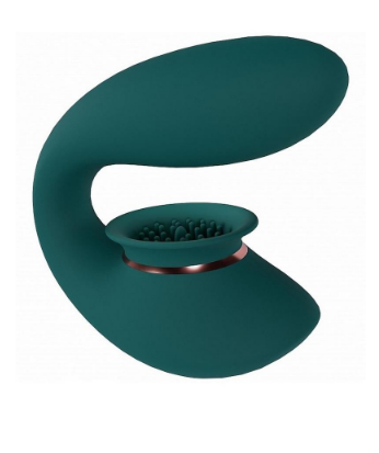 Twitch 3 Silicone Rechargeable Suction & Tongue Vibrator - Forest Green