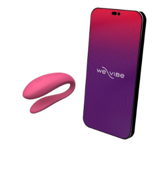 *New Vendor Pre-Order* We-Vibe Sync Lite App Control Rechargeable Silicone Couples Vibrator - Pink